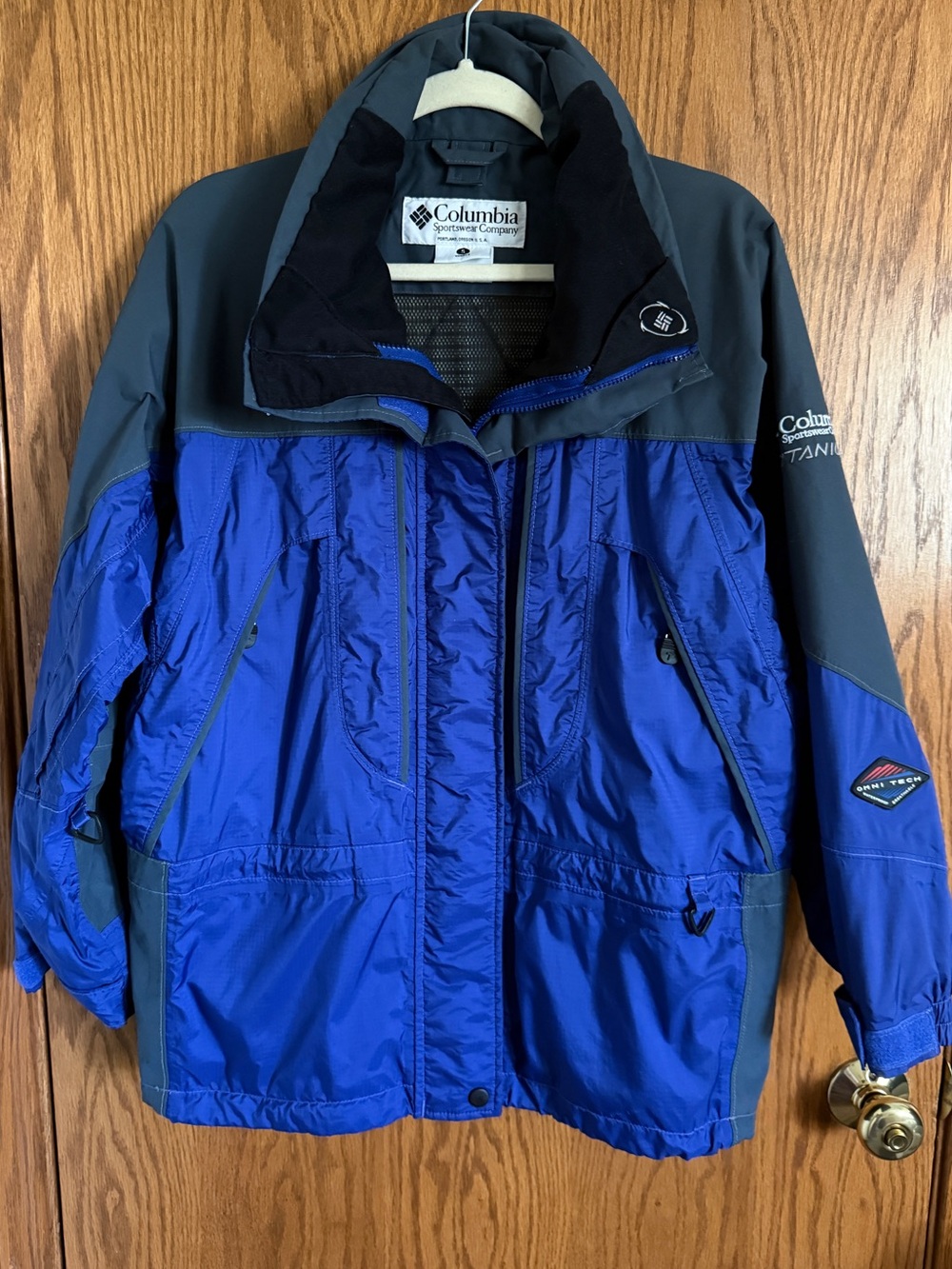 Y2K Columbia Titanium Omni-Tech Jacket Blue / Gray NO HOOD Women’s Size Small